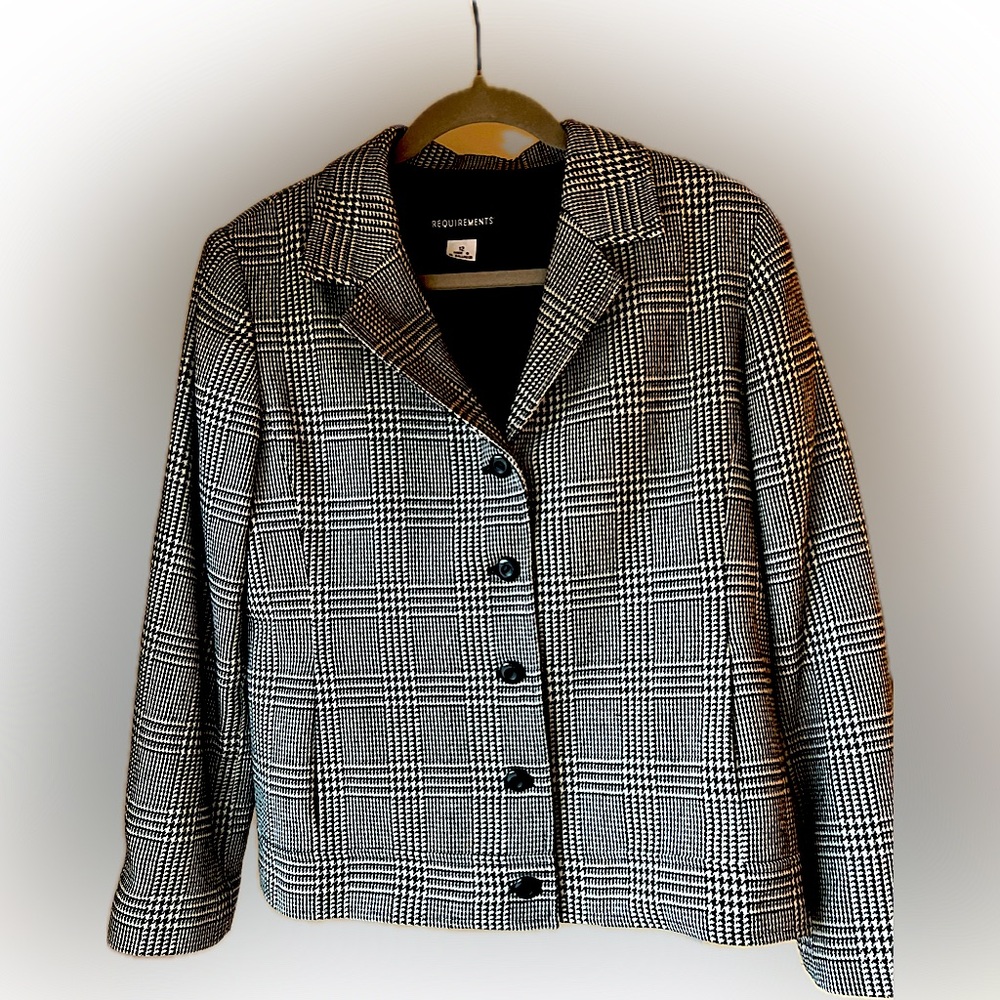 Houndstooth plaid vintage blazer